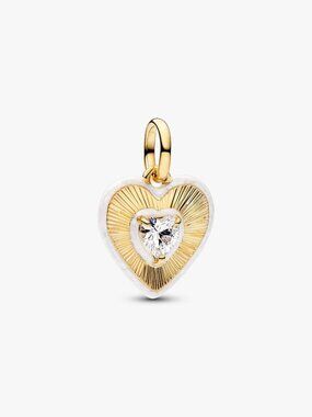 PandoraRadiating White Heart Medallion Charm